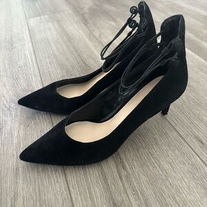 Elegant Black Women's Suede Heels